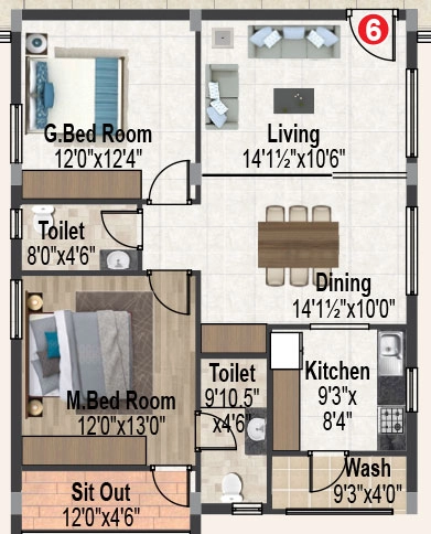 2 BHK Flat in Srigdha Rising East in Ghatkesar, Hyderabad - Image 910944