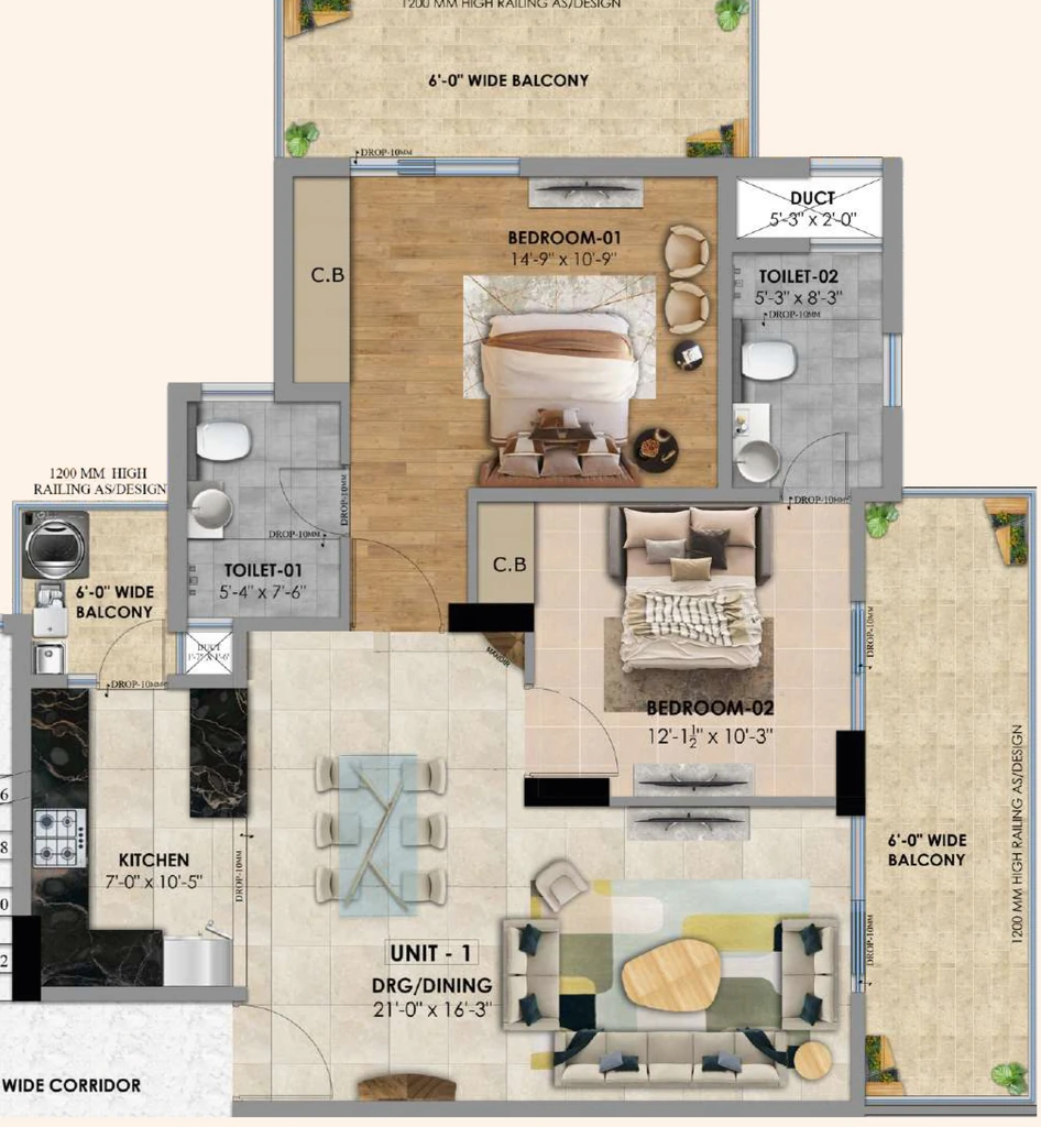 2 BHK Flat in Mahavir Future Heights in Kharar, Chandigarh - Image 910626