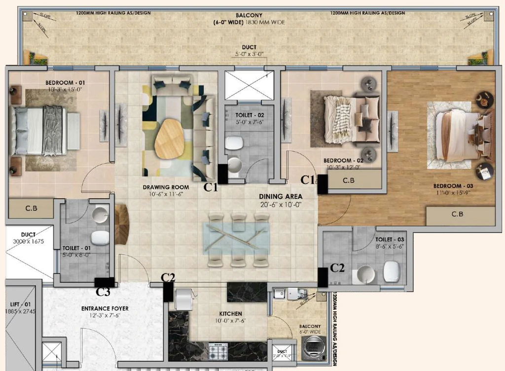3 BHK Flat in Mahavir Future Heights in Kharar, Chandigarh - Image 910627