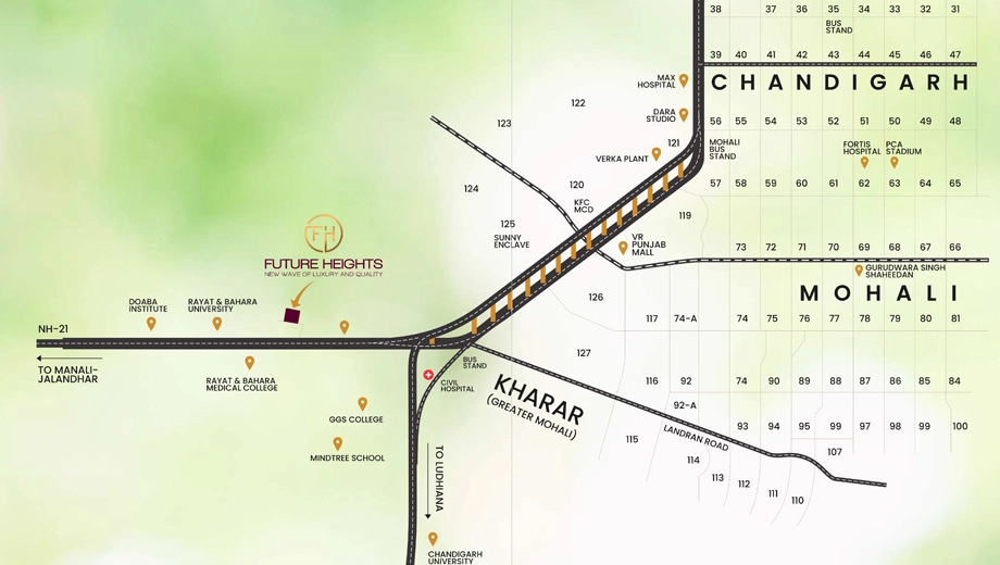 Location of Mahavir Future Heights in Kharar, Chandigarh - Image 385763