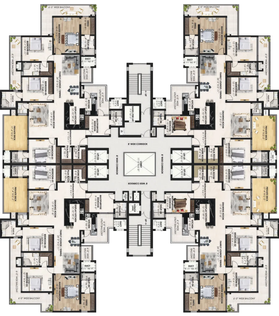 Floor Plan of Marbella Twin Towers in Mohali, Chandigarh - Image 385781
