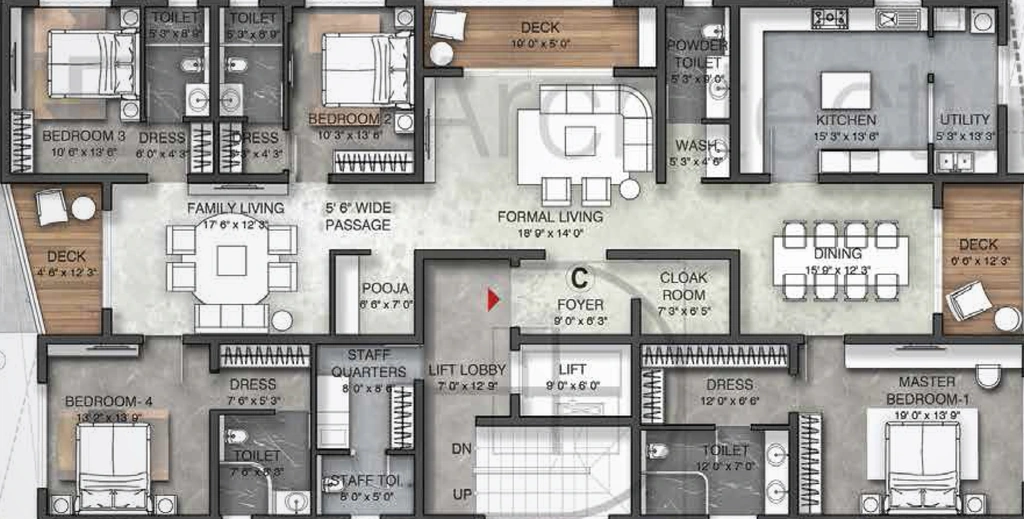 4 BHK Flat in Chaitanya Vaishnavi in Alwarpet, Chennai - Image 910633