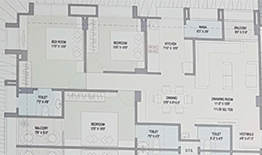 3 BHK Flat in Space Swayam Residency in Memnagar, Ahmedabad - Image 910629
