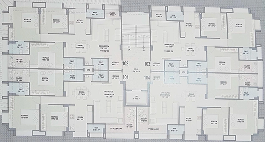 Floor Plan of Space Swayam Residency in Memnagar, Ahmedabad - Image 385799