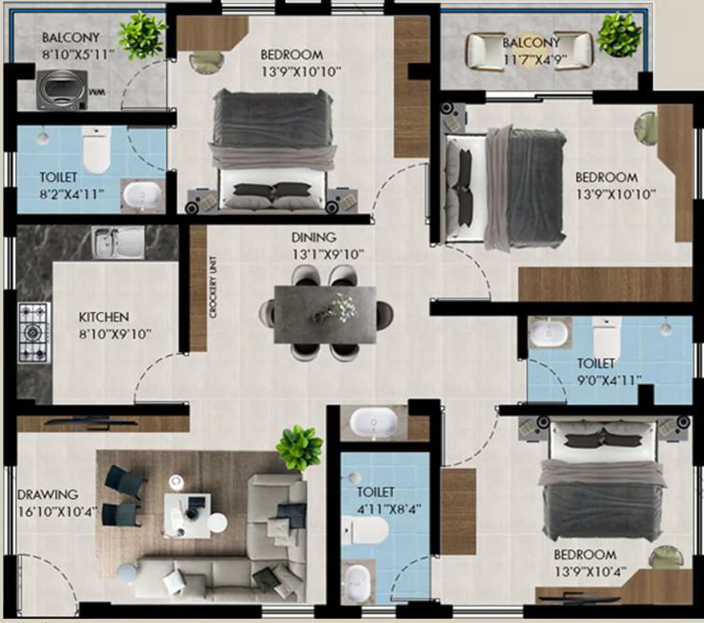 3 BHK Flat in Baibhab Prime in Pahala, Bhubaneswar - Image 910921