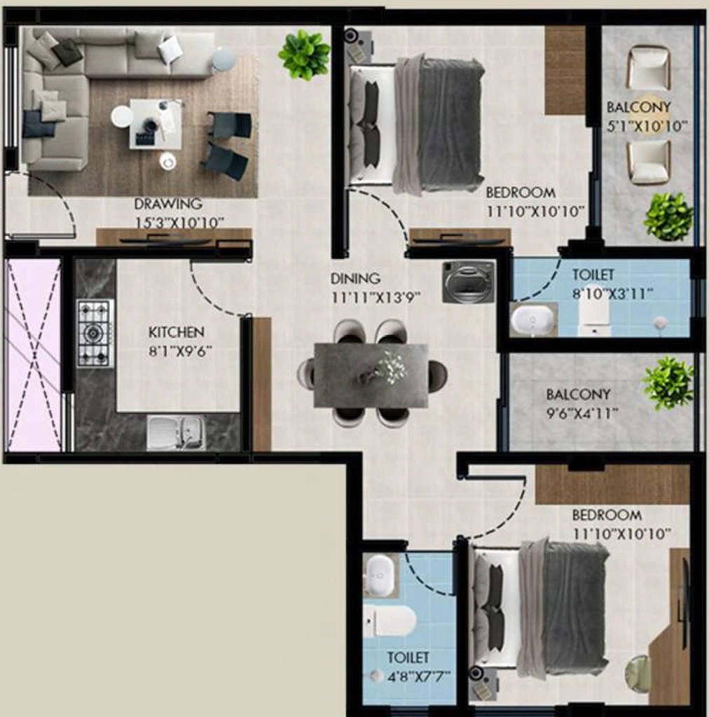 3 BHK Flat in Baibhab Prime in Pahala, Bhubaneswar - Image 910920