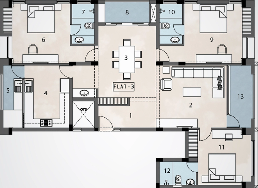 3 BHK Flat in Chaitanya Thomas Manor in Vepery, Chennai - Image 910674