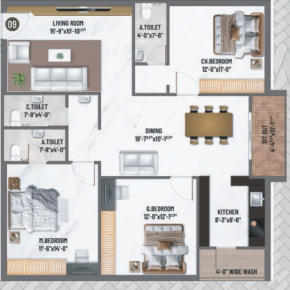 3 BHK Flat in SVR Kiara in Shankarpally, Hyderabad - Image 910963