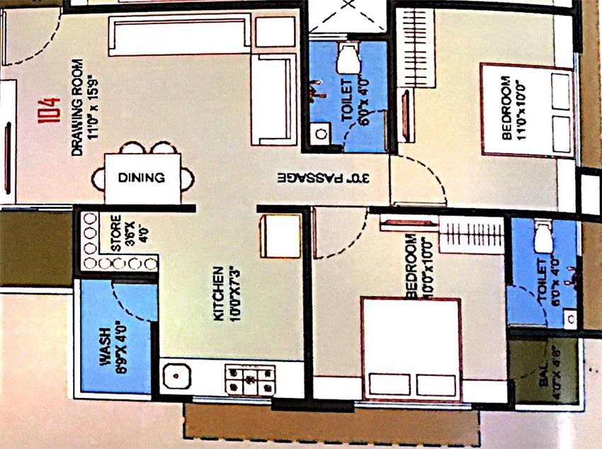 2 BHK Flat in Swami Eminence in Hanspura, Ahmedabad - Image 910671