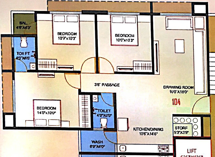 3 BHK Flat in Swami Eminence in Hanspura, Ahmedabad - Image 910672