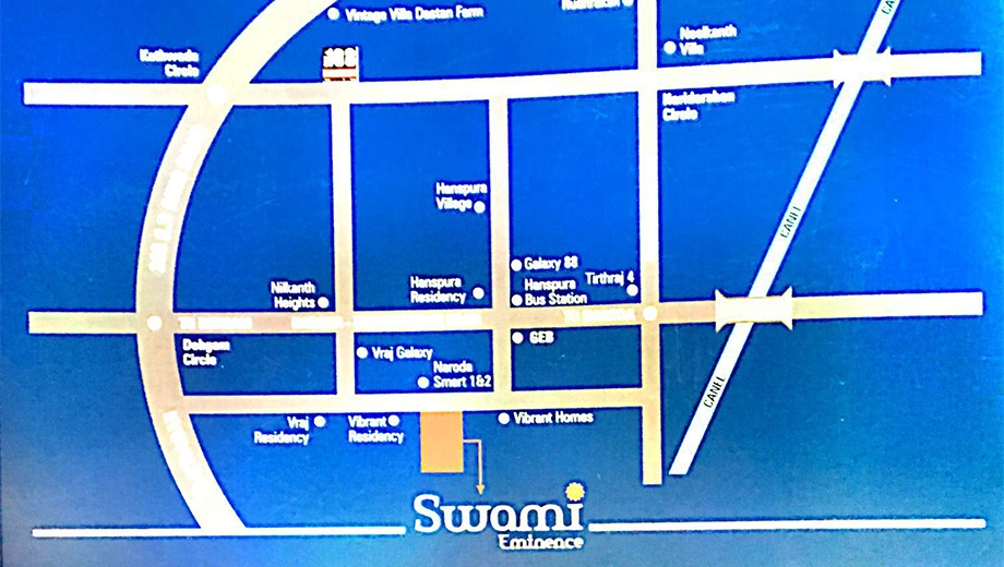 Location of Commercial Swami Eminence in Hanspura, Ahmedabad - Image 385911