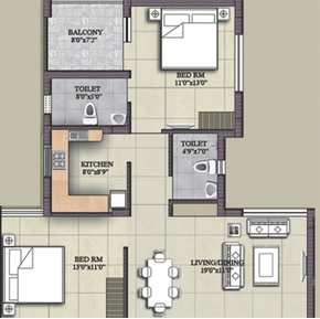 2 BHK Flat in Adiilaksmi Kalyani Heights in Phulnakhara, Bhubaneswar - Image 910889