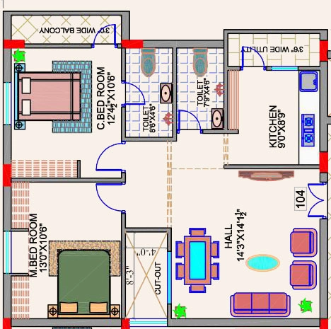 2 BHK Flat in Taj Royal Heritage in Malakpet, Hyderabad - Image 910967