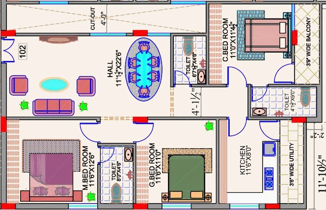 2 BHK Flat in Taj Royal Heritage in Malakpet, Hyderabad - Image 910968