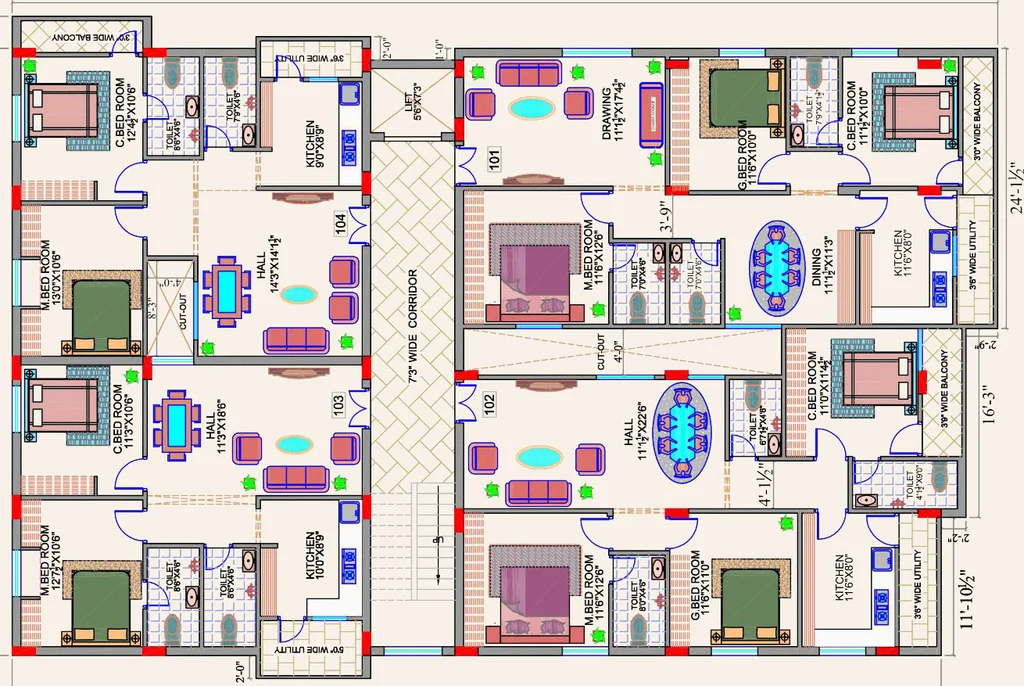 Floor Plan of Taj Royal Heritage in Malakpet, Hyderabad - Image 386627