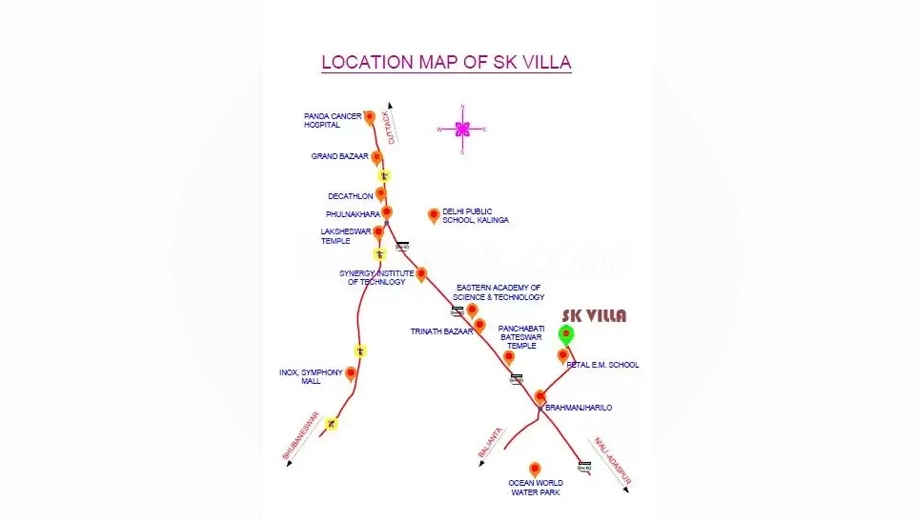 Location of SNKS SK Villa in Kalinga Nagar, Bhubaneswar - Image 386513