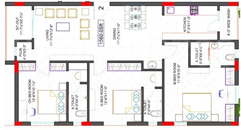 3 BHK Flat in Aryamitra Caterpillar in Manikonda, Hyderabad - Image 910975