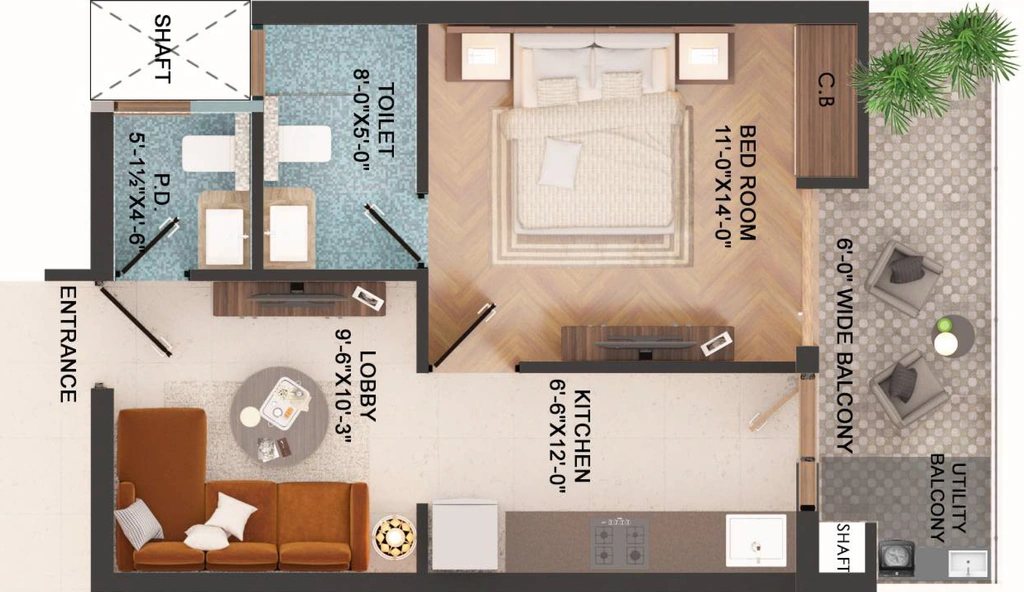 1 BHK Flat in Nirwana The Moksha in Mohali, Chandigarh - Image 910811