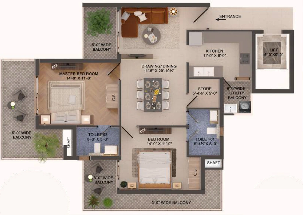2 BHK Flat in Nirwana The Moksha in Mohali, Chandigarh - Image 910812