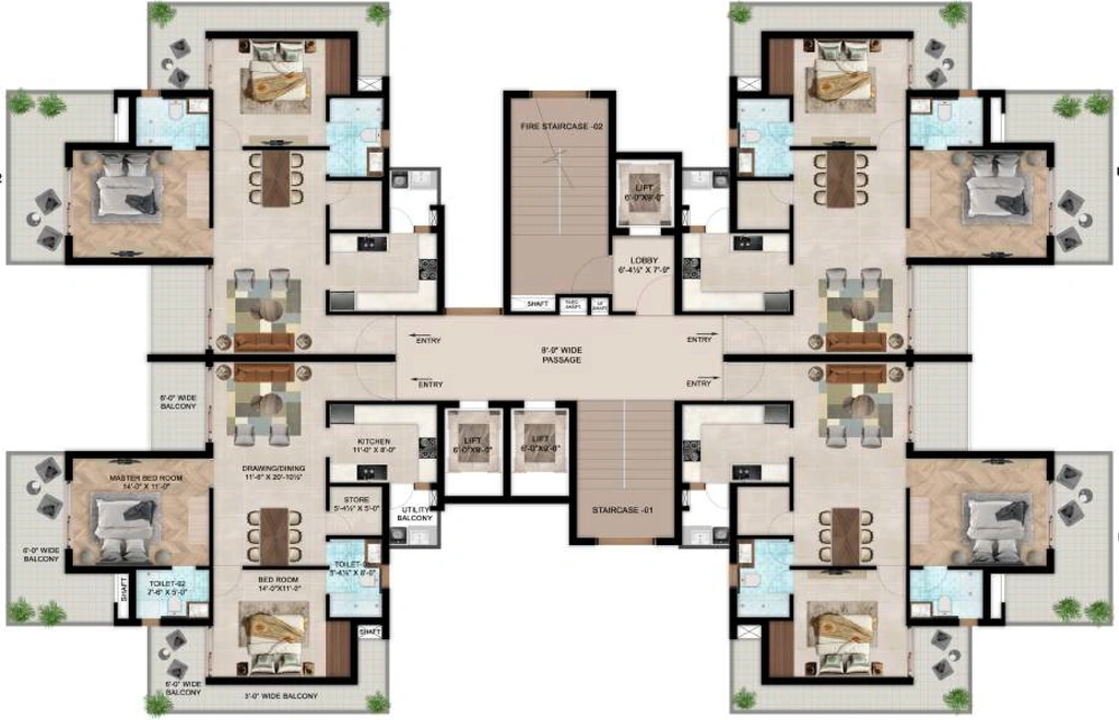 Floor Plan of Nirwana The Moksha in Mohali, Chandigarh - Image 386198