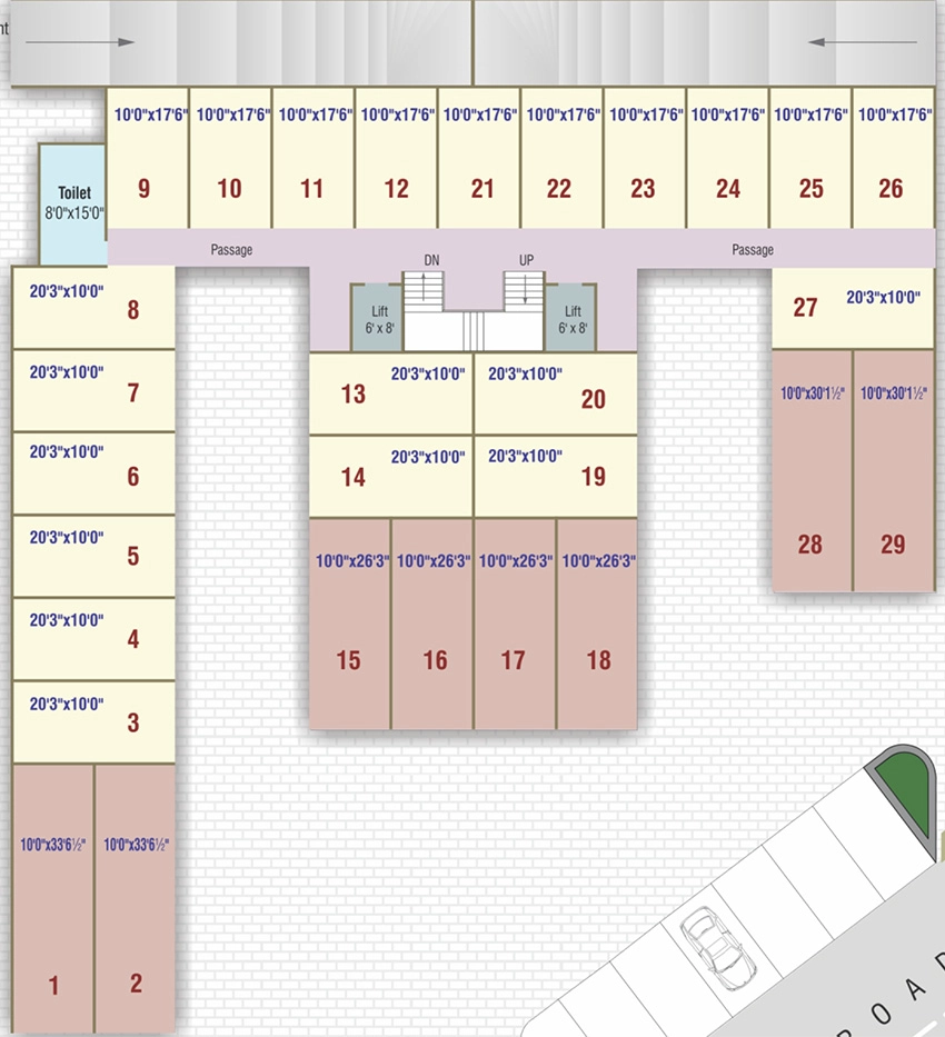 Floor Plan of Tribeni Dream Shoppers in Dindoli, Surat - Image 386206