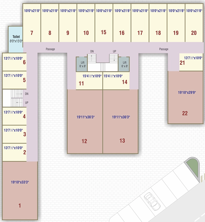 Floor Plan of Tribeni Dream Shoppers in Dindoli, Surat - Image 386205