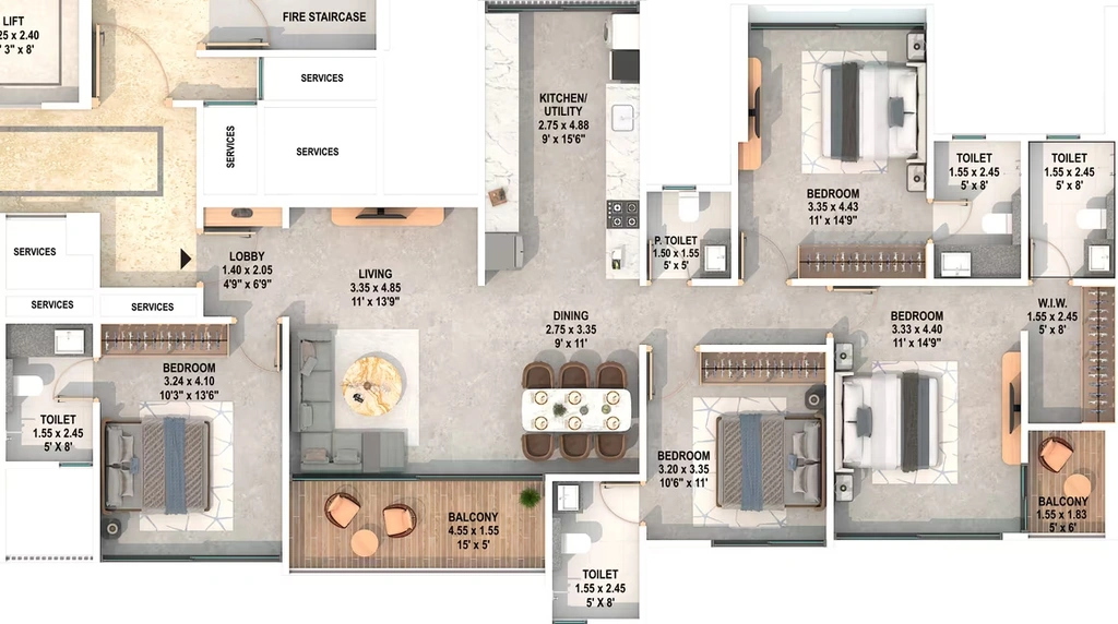 4 BHK Flat in Majestique Twilight in Balewadi, Pune - Image 910834