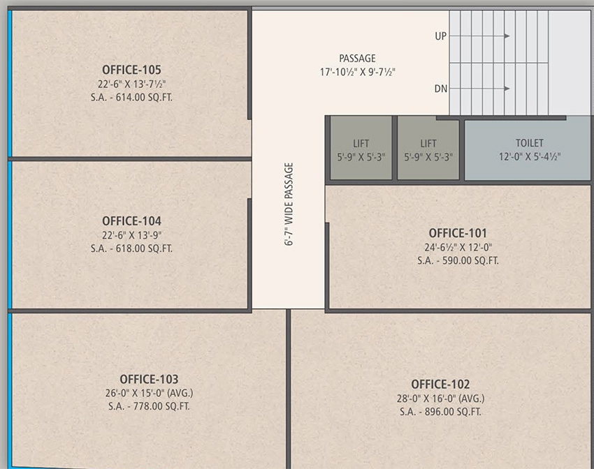 Floor Plan of United Elite in Nanpura, Surat - Image 386243