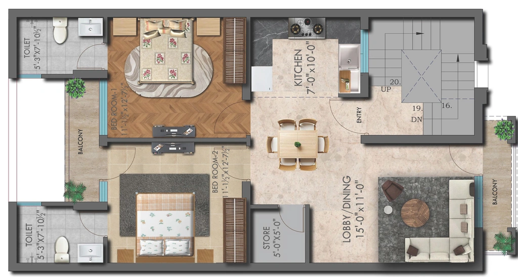 2 BHK Flat in Pride Rising Greens in Mohali, Chandigarh - Image 910833