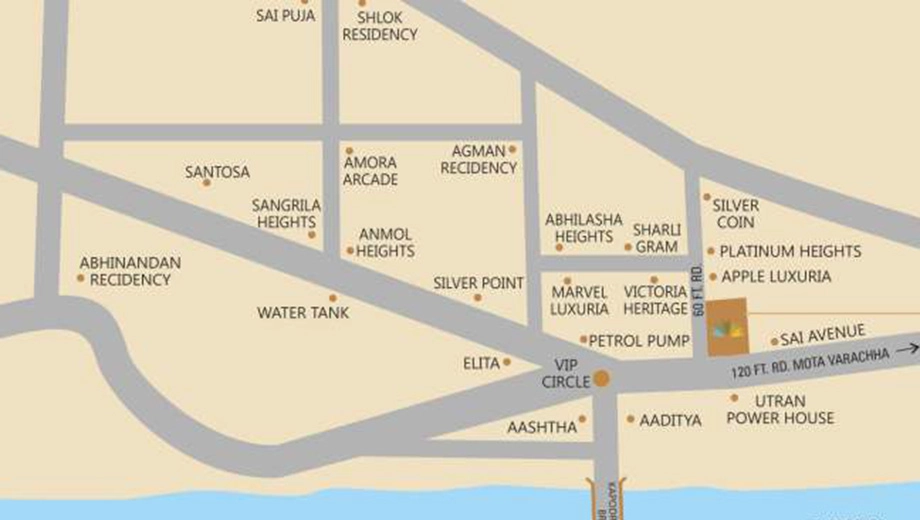 Location of V Raj Shreenathji Icon in Uttran, Surat - Image 386304