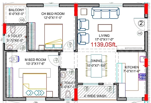 2 BHK Flat in Avasa Pride in Manikonda, Hyderabad - Image 911011