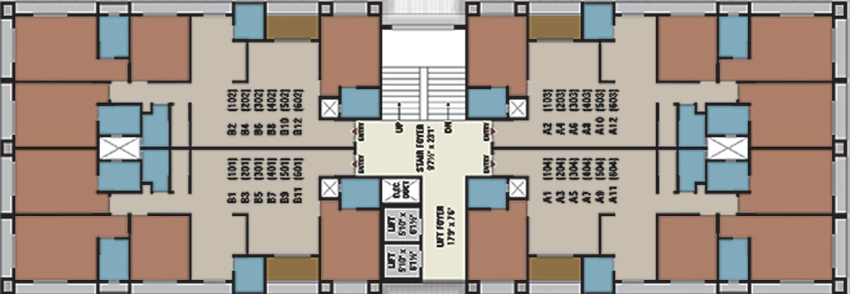 Floor Plan of Vandematram Samkit Flats in Paldi, Ahmedabad - Image 386361