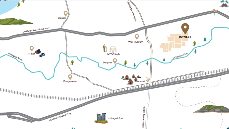 Location of 90 West by Vikas Group in Lonavala, Pune - Image 386816