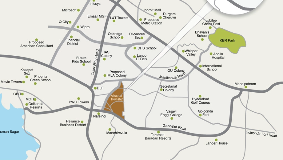 Location of Hallmark Glenridge in Manikonda, Hyderabad - Image 386720
