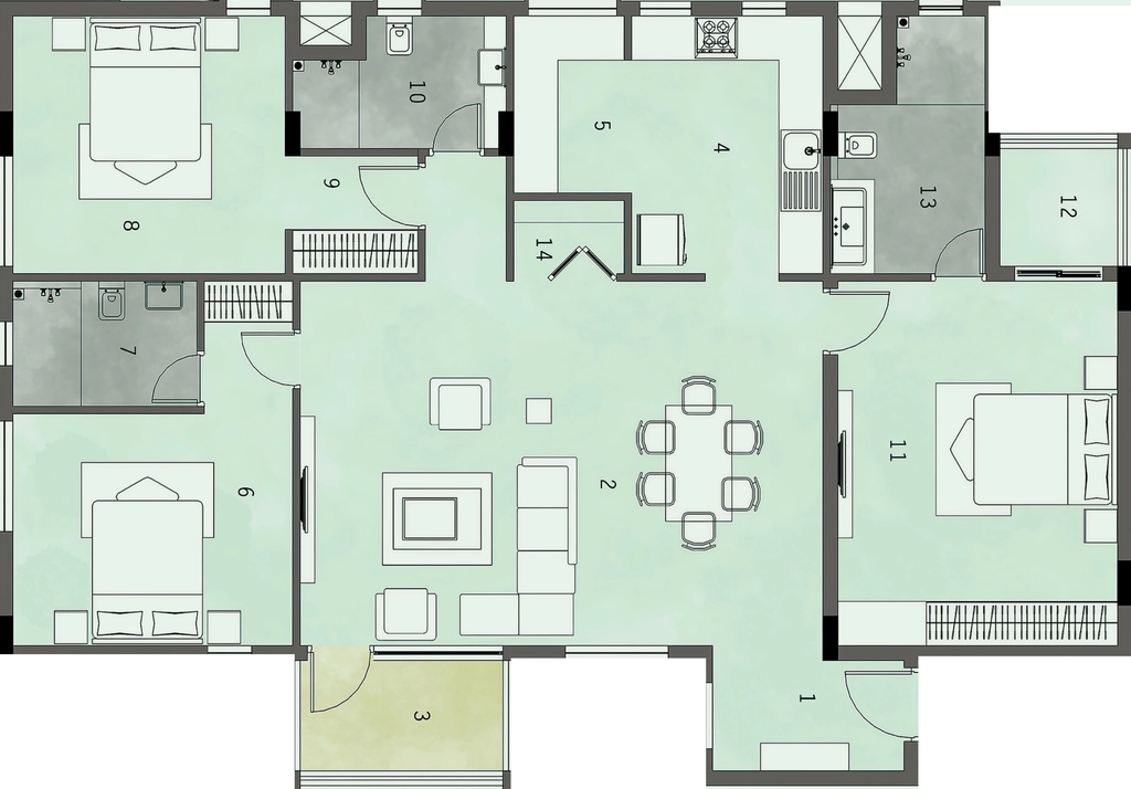 3 BHK Flat in Chaitanya Manasa in Adyar, Chennai - Image 910965
