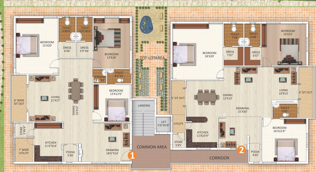 Floor Plan of Reliance Avans Legacy in Sri Nagar Colony, Hyderabad - Image 387284