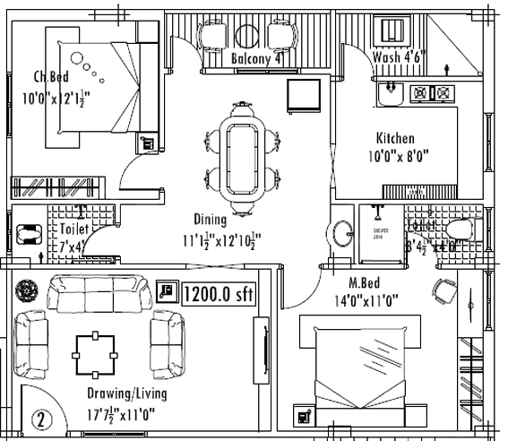 2 BHK Flat in Royal Home Serene PCH in Tarnaka, Hyderabad - Image 911209