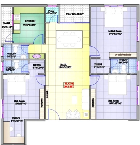 3 BHK Flat in Shri Salasar Pride in Sri Nagar Colony, Hyderabad - Image 911211
