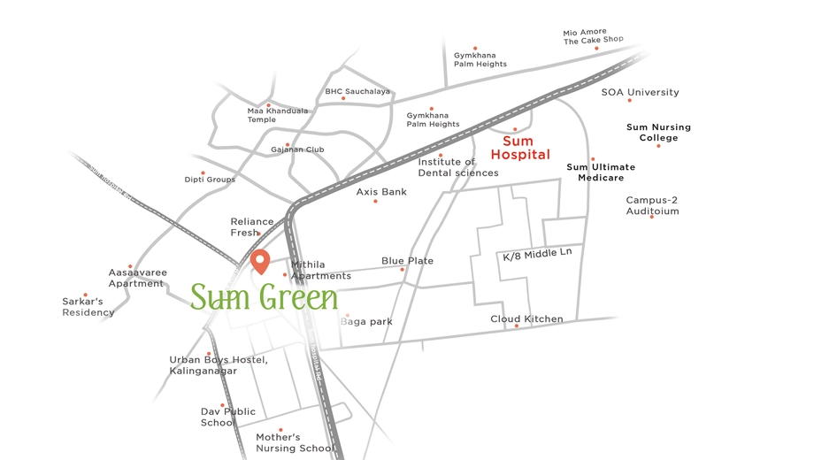 Location of Sum Green in Ghatikia, Bhubaneswar - Image 386866