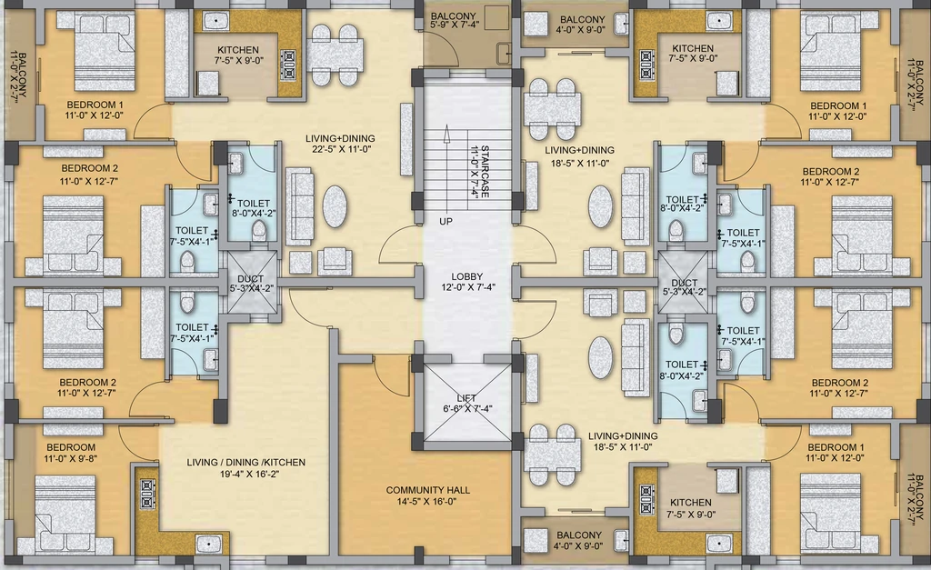 Floor Plan of Trinity Ashoka in Ghatikia, Bhubaneswar - Image 386883