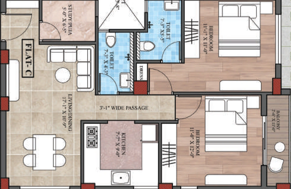 2.5 BHK Flat in Trinity Chanakya in Ghatikia, Bhubaneswar - Image 911065