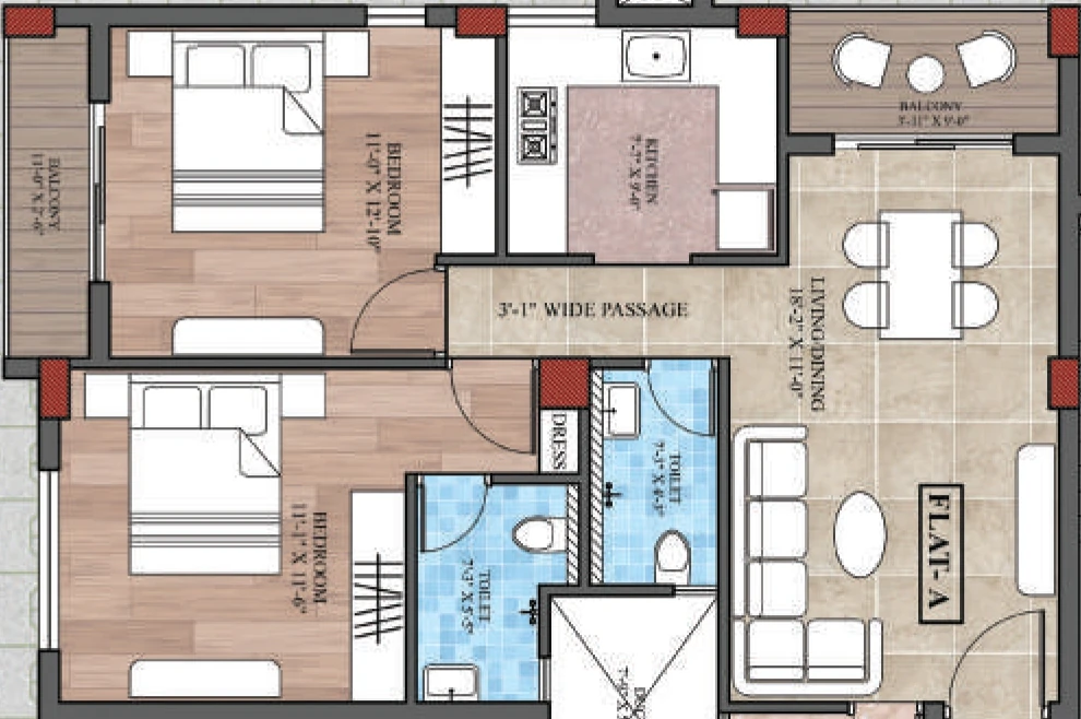 2 BHK Flat in Trinity Chanakya in Ghatikia, Bhubaneswar - Image 911064