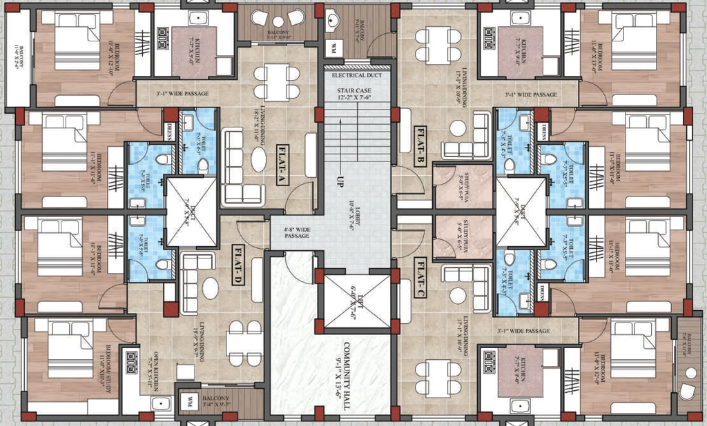 Floor Plan of Trinity Chanakya in Ghatikia, Bhubaneswar - Image 386889