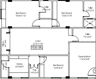 3 BHK Flat in Space Time Chanakya Towers in Adikmet, Hyderabad - Image 911213