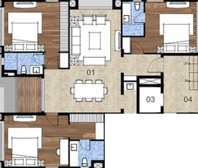 3 BHK Flat in Chaitanya Kasthuri in Adyar, Chennai - Image 911000