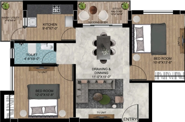 2 BHK Flat in Highfield Crimson in Ghatikia, Bhubaneswar - Image 911042