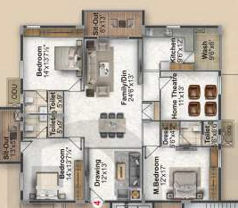 3.5 BHK Flat in SS Indraprastha in Tarnaka, Hyderabad - Image 911222