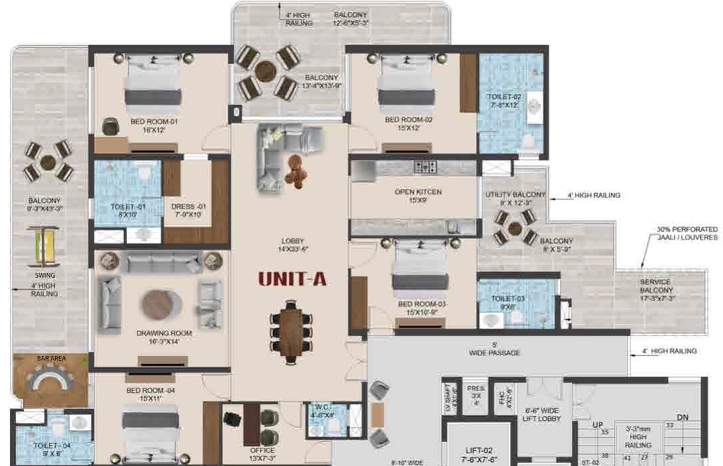 4 BHK Flat in Sham Exotic The Tiara in New Chandigarh, Chandigarh - Image 911017
