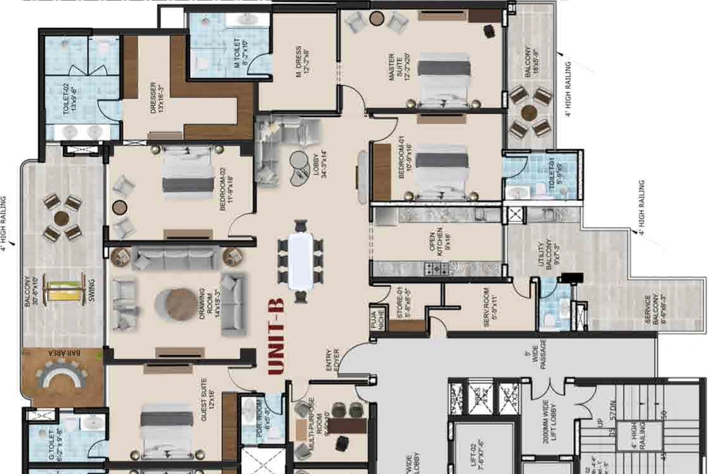 4 BHK Flat in Sham Exotic The Tiara in New Chandigarh, Chandigarh - Image 911018