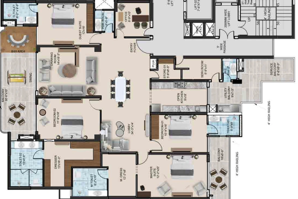 4 BHK Flat in Sham Exotic The Tiara in New Chandigarh, Chandigarh - Image 911019